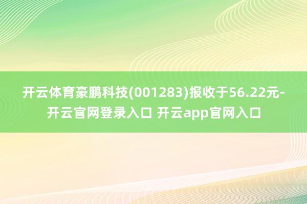 开云体育豪鹏科技(001283)报收于56.22元-开云官网登录入口 开云app官网入口
