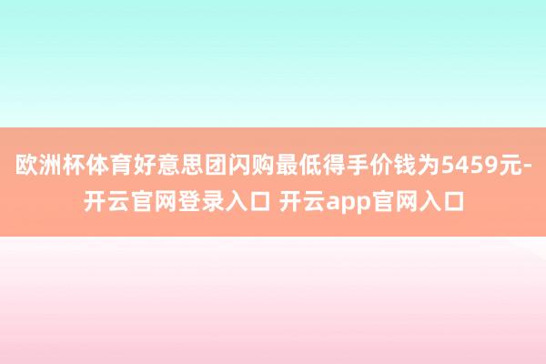 欧洲杯体育好意思团闪购最低得手价钱为5459元-开云官网登录入口 开云app官网入口