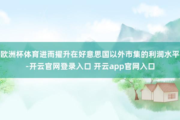欧洲杯体育进而擢升在好意思国以外市集的利润水平-开云官网登录入口 开云app官网入口